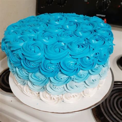 Blue Ombre Rosette Cake Rosette Cake Ombre Rosette Cake Cake