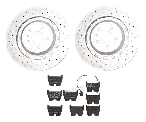 SHW OEM Front Brake Kit 370mm Drilled Disc Rotors And Genuine Pads For