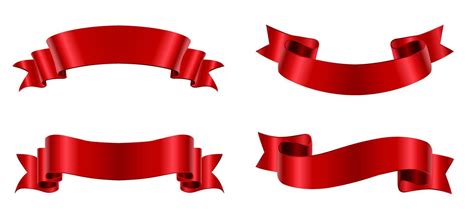 Realistic Red Ribbon Banners 5375343 Vector Art At Vecteezy