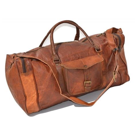 Leather Canvas Duffle Bag Weekender Overnight Travel Duffel Gym Bag