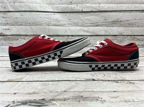 Vans Red Black Checkerboard Old School Skateboard Sho Gem