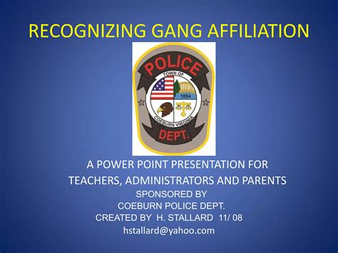 Recognizing gang affiliation | PPTX
