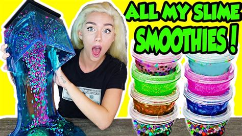 Mixing All My Slime Smoothies Together In A Giant Slime Smoothie Aquarium Slime Nicole