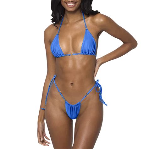 Zmhegw Tummy Control Swimsuits For Women Halter String Bikini Set Sexy