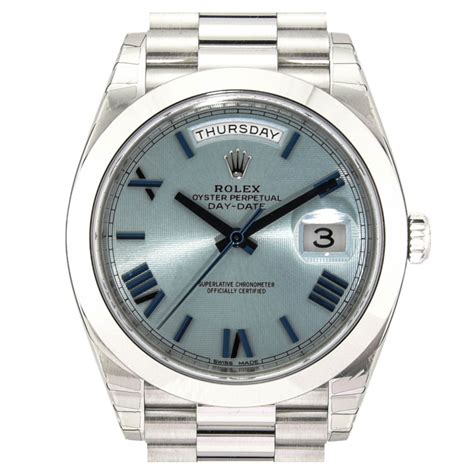 Rolex Day Date 40 Platinum Blue Roman Dial 228206 For Sale UK GWS