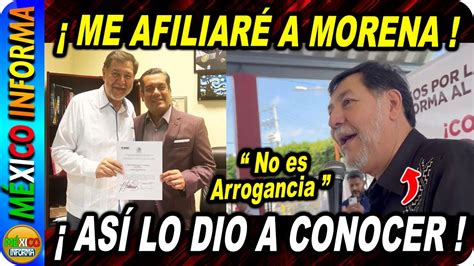 ES OFICIAL NOROÑA ANUNCIA QUE SI SE AFILIARÁ A MORENA ASÍ LO DIO A