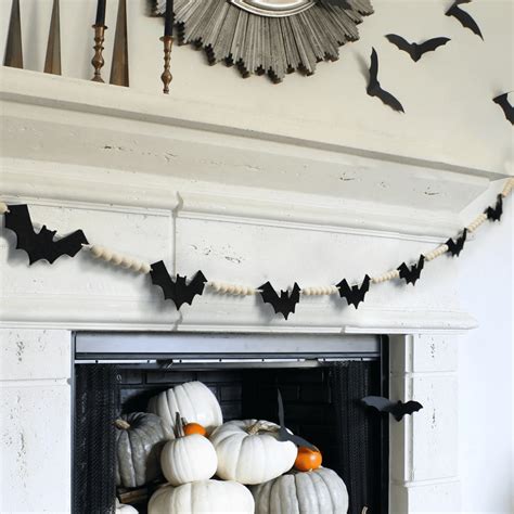 Halloween Decorations Indoor Outdoor Wood Halloween Felt Bats Bead