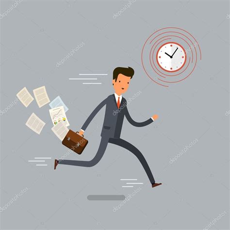 Businessman running and hurry up. — Stock Vector © VectorStory #119663990