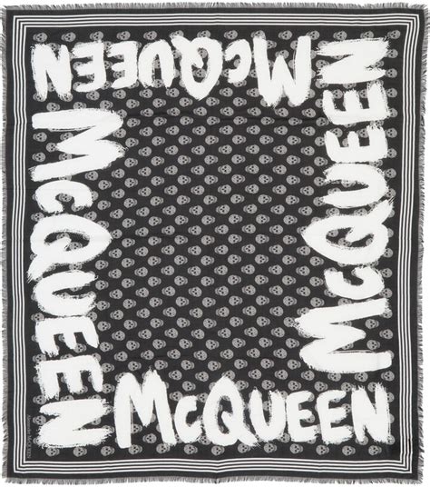 Alexander McQueen Graffiti Logo Skull Print Biker Scarf ShopStyle