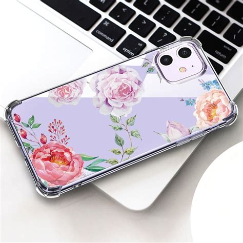 Iphone 11 Case Clear Flowers Pattern Cover Compatible With Iphone 11 61 Inch Soft And Flexible