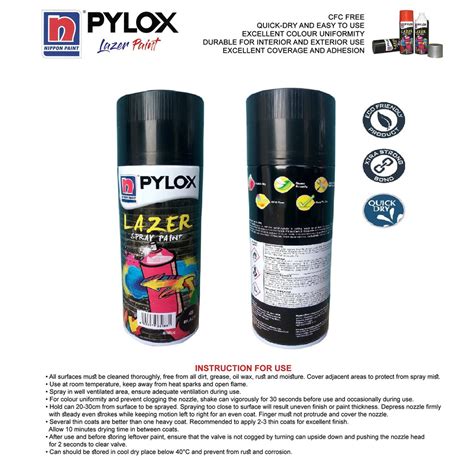 Nippon Pylox Lazer Spray Paint Solid Colours Shopee Philippines