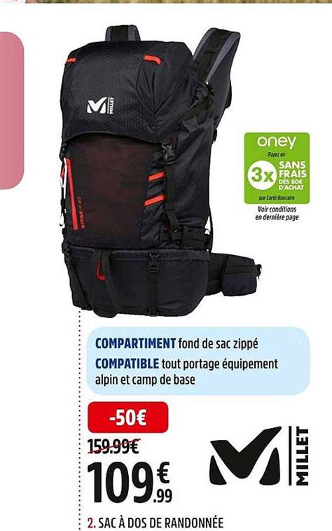 Offre Sac à Dos De Randonnée Millet chez Intersport