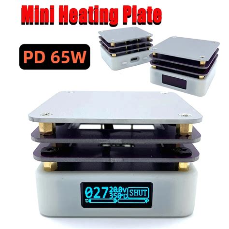 65W PD Protocol Hot Plate Preheater Printed Circuit Board Soldering Heating Plate Rework Station