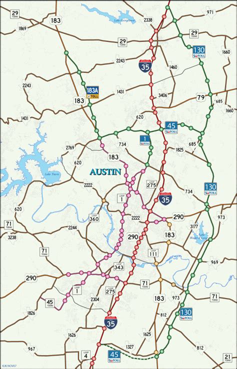 Austin Texas Road Map - Printable Maps