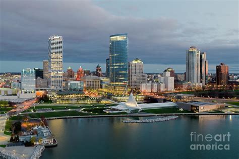 Downtown Milwaukee City Skyline Photograph by Bill Cobb - Pixels