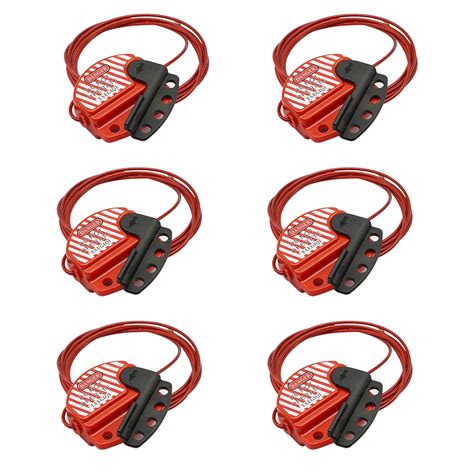 Taegiqi 6 Pack Lockout Tagout Cable Lock79ft Adjustable Cable Lock