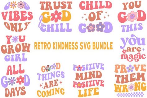 Retro Kindness Svg Bundle Graphic By Sathy95 · Creative Fabrica