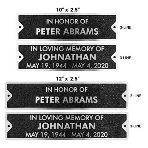 Memorial Park Bench Plaque | Memorial Plaques for Benches