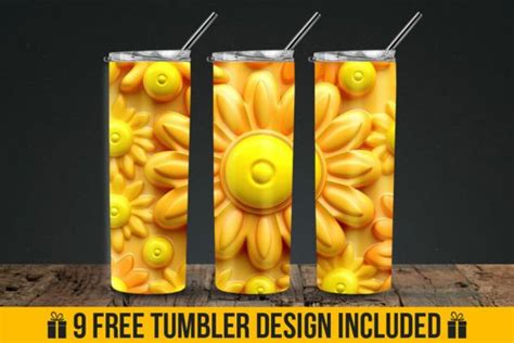 3d Sunflower Tumbler Wrap Design Png Graphic By Um Design House · Creative Fabrica