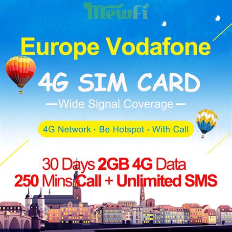 Mewfi Vodafone Europe Travel Sim Card Days Gb High Speed G Data