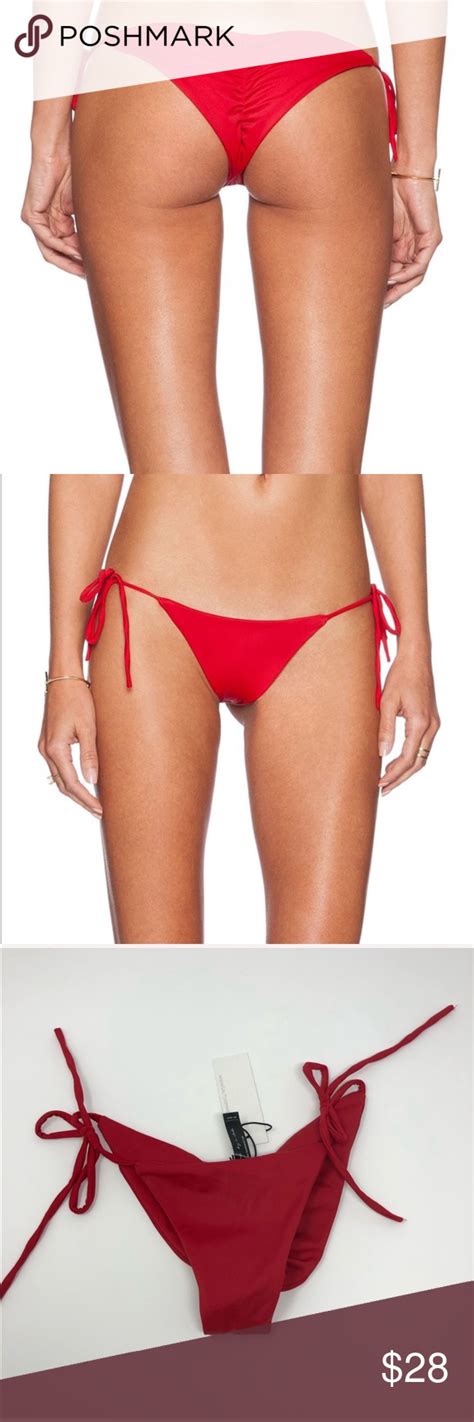 NEW SALT SWIM Red Alex Cheeky Bikini Bottoms Cheeky Bikini Bottoms