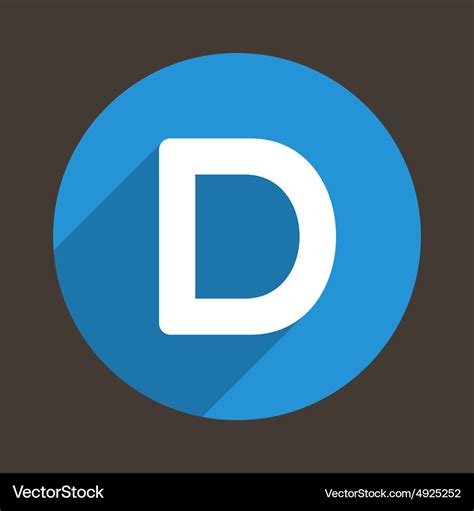 Letter d logo flat icon style Royalty Free Vector Image