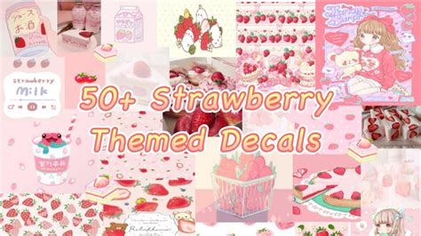 50 Strawberry Themed Decal Codes Roblox YouTube