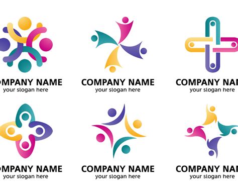 set  collaboration logo vector art graphics freevectorcom