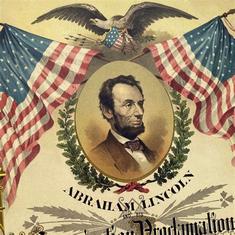 Abraham Lincoln and the Emancipation Proclamation as a small poster ...