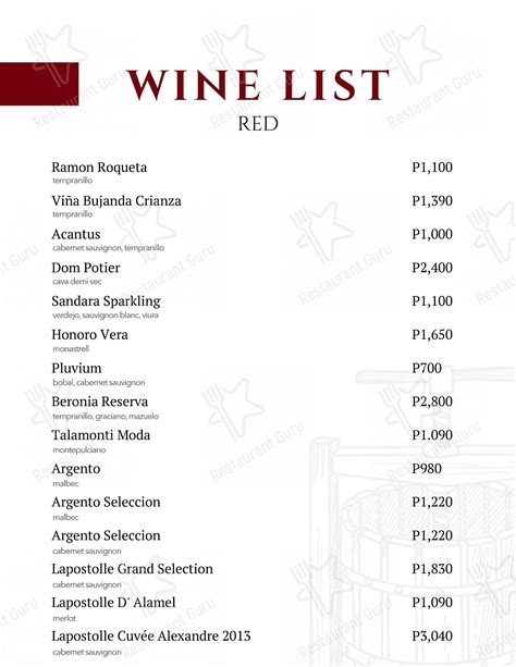 Menu at Bueno Tapas & Wine Restaurant - Grove, Pasig