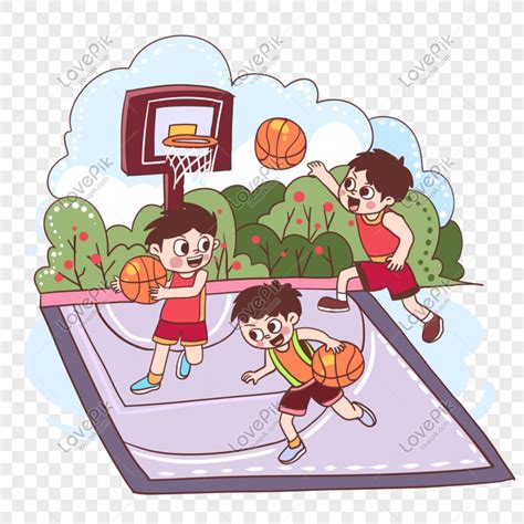 Batang Lalaki Na Naglalaro Ng Basketball Larawannumero Ng Graphics