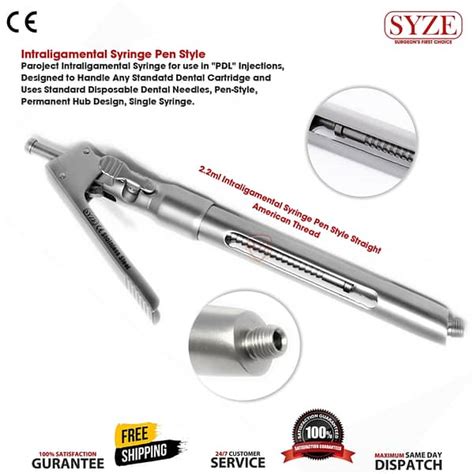 Ml Intraligamental Syringe Pen Style Straight American Thread Syze