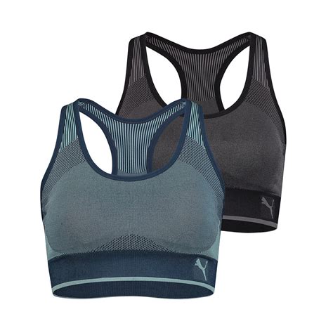 Puma Women S Performance Seamless Sports Bra 2 Pack In 2 Colours And 4