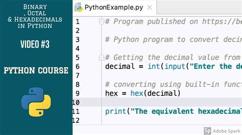 3 Binary Octal Hexadecimals In Python Core Python Programming Course