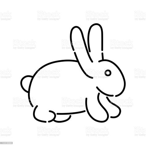 Rabbit Doodle Icon Hand Drawn Black Sketch Vector Illustration Stock