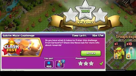 Goblin Maze Challenge Easy 3 Starclash Of Clans 😍😱 Youtube