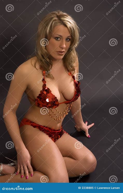Girl In Red Sequin Bikini Stock Image Image Of Babe Girl