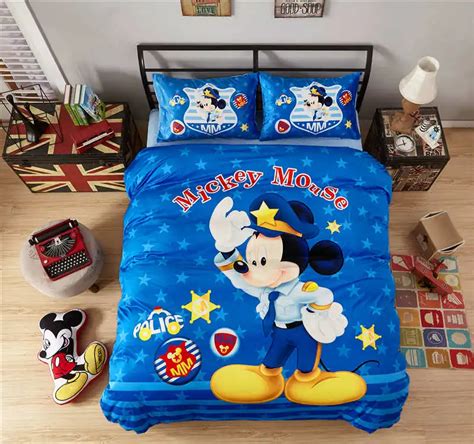 Flannel Mickey Mouse Comforter Bedding Set Twin Full Queen 4 5pcs Bed