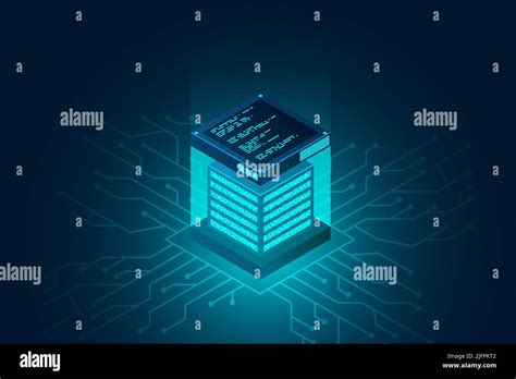 Datacenter Isometric Vector Illustration Data Center Room Background