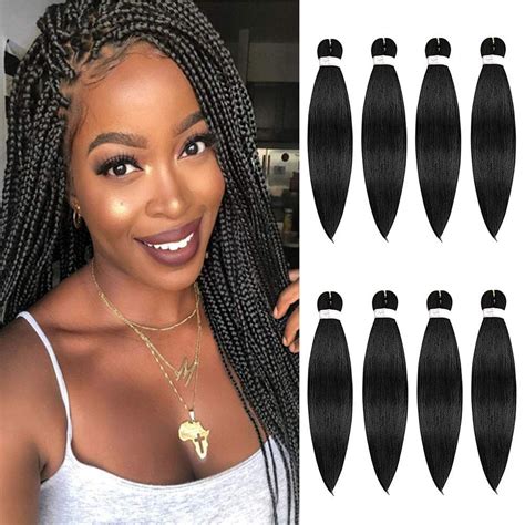 Pre Stretched Braiding Hair Straight Crochet Braids Hair Extension