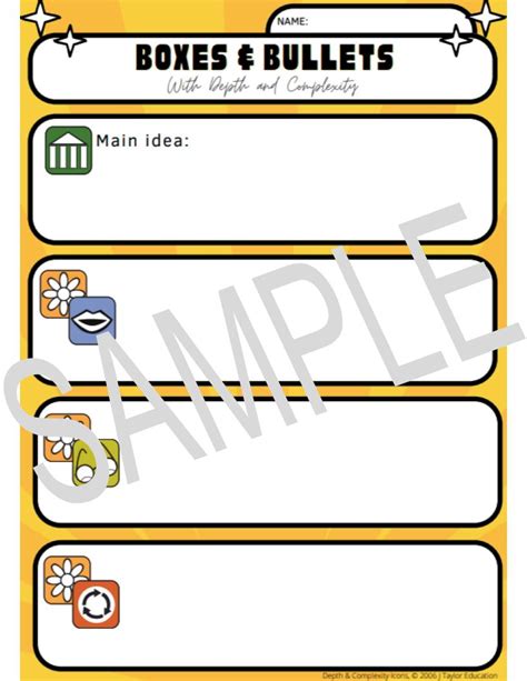 Boxes And Bullets Graphic Organizer