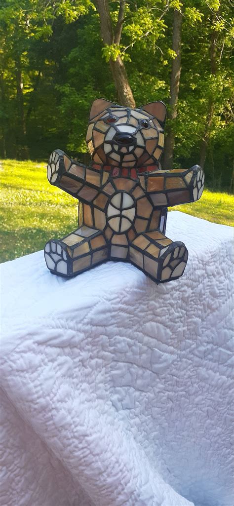 Stained Glass Teddy Bear Stained Glass Bear Teddy Bear Etsy