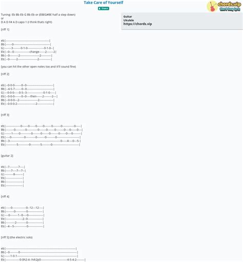 Chord: Take Care of Yourself - Owen - tab, song lyric, sheet, guitar ...