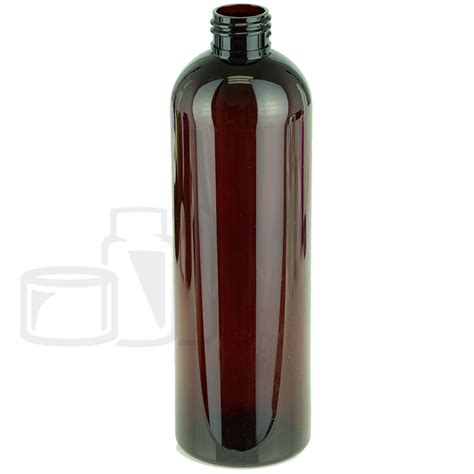 12oz AMBER Cosmo Round PET Plastic Bottle 24 410 Liquid Bottles LLC