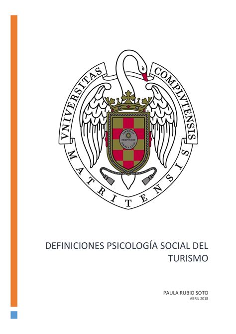 Definiciones PsicologÍa Social Del Turismo Ejercicios De Turismo