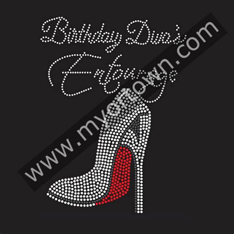 Birthday Divas Entourage Rhinestone Transfer Iron On Hotfix Bling