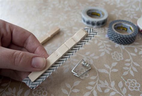 Washi Tape Craft Covered Clothespins Clumsy Crafter