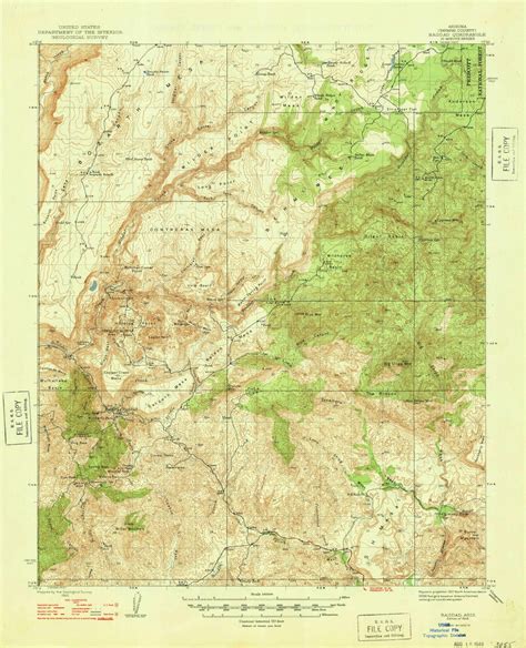 Bagdad Arizona 1948 1948 USGS Old Topo Map Reprint 15x15 AZ Quad