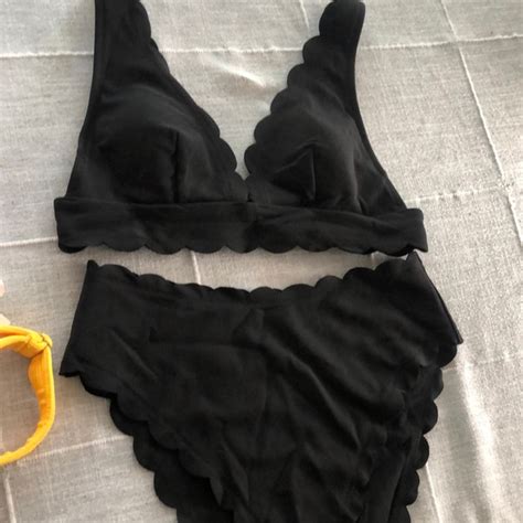 Victoria S Secret Swim Victorias Secret Black Scallop Bikini Poshmark