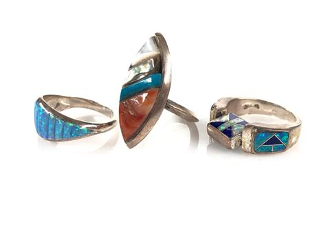 Lot 3pc Sterling Southwest Multi Stone Rings